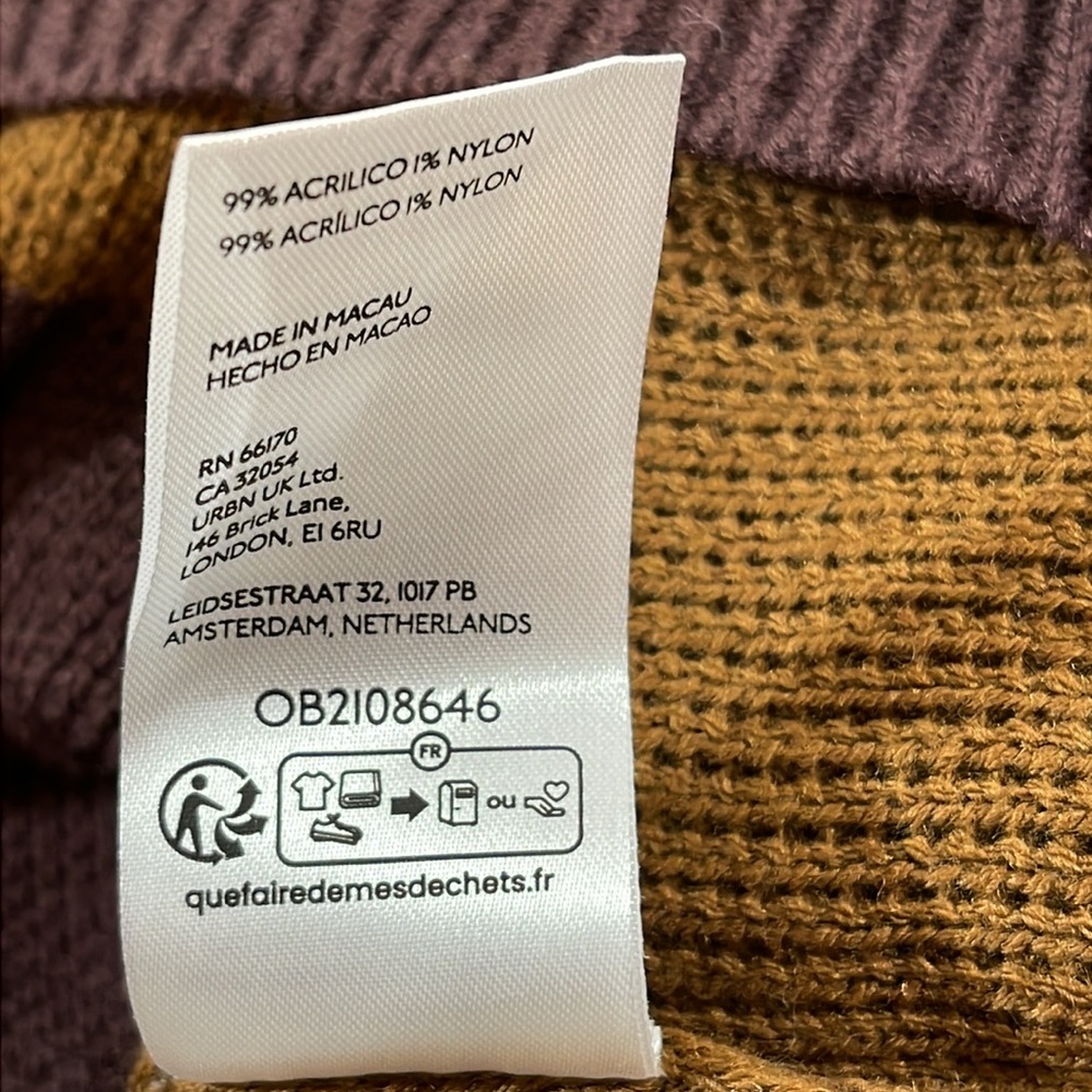 URBAN OUTFITTERS Brown Striped Sweater Top Size Medium NEW - Picture 11 of 12